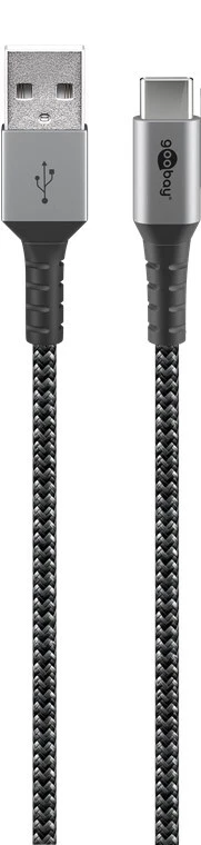 goobay 49295 goobay USB 2.0 A/USB C Kabel 0 5 m schwarz grau