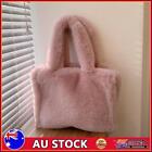 Plush Women Handbag Fashion Solid Color Winter Shoulder Bag Soft For Work (Pink)