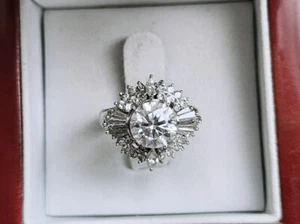 ANILLO DE COMPROMISO DE DIAMANTES SEMI-MONTAJE PLATINO DE DISEÑO TALLA 5 8GR - Imagen 1 de 23