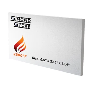 1/2" Refractory Ceramic Fiber Insulation Board 2300F 23.6" x 35.4" - Picture 1 of 5