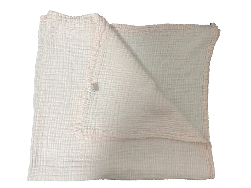 Manta de recepción de bebé de algodón orgánico TOUCHED BY NATURE muselina rosa 46"X46" Foto 1 de 4