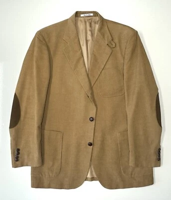 Vtg Faconnable Albert Goldberg Corduroy Blazer Jacket +Leather Arm Patches Small - Image 1 of 4