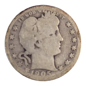 1905 - P US Barber 90% Silber Quarter Münzsammlung - Bild 1 von 3