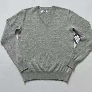 Suéter Para Hombres S Gris Claro 100% Cachemira Cuello en V Pullover Muestra Diseñador Nuevo Con Etiquetas - Imagen 1 de 7
