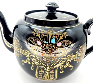 Tetera Gibson & Sons Marina vintage, 5 tazas, negra con tapa, usada (B3) - Imagen 1 de 18