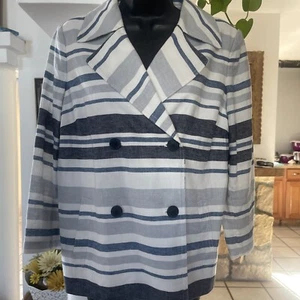 Banana Republic Jacket Blazer Blue White Stripe size S - Picture 1 of 4