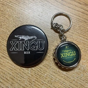 XINGU Brazil Beer Promo Items, Button Pin, Keychain bottle opener - Picture 1 of 5