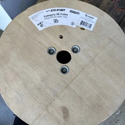 CAT5E CABLE 1000FT GREY WIRE Baseline 4 Pair CAT5 1000 RJ45 - Image 1 of 2