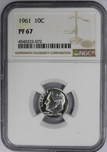1961 Roosevelt Dime Proof PF67 NGC - Picture 1 of 4