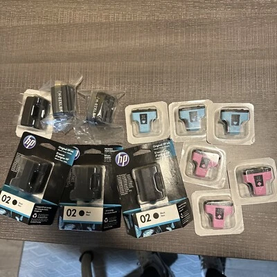 12 HP 02 Black Pink Blue Cyan Original Ink Cartridge - New Sealed Box Expired - Image 1 of 3