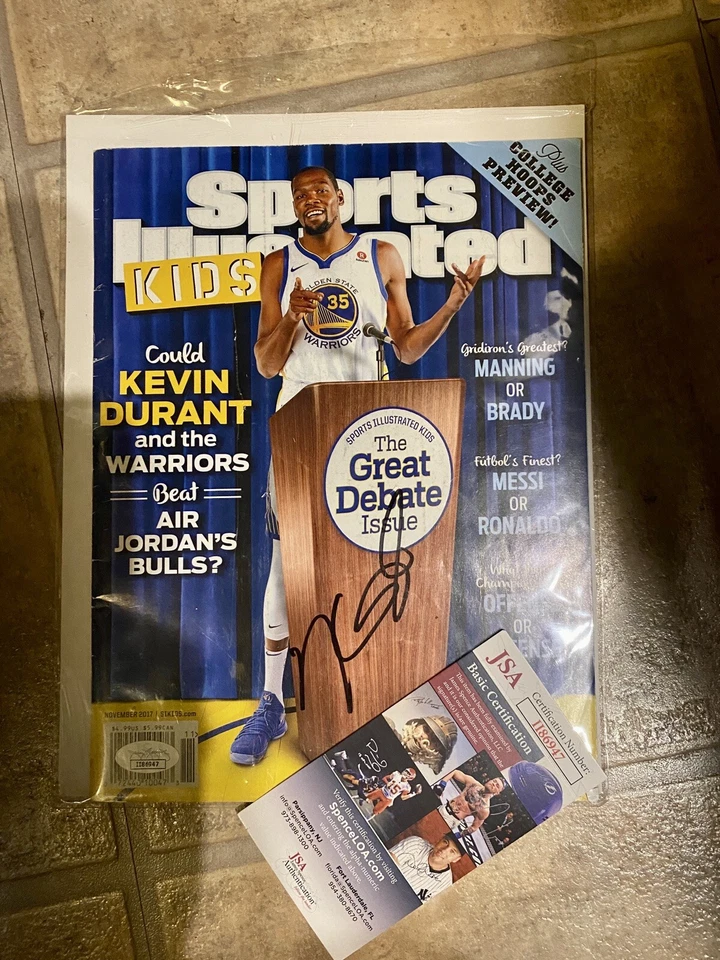 KEVIN DURANT GOLDEN ST WARRIORS SIGNED Autograph SPORTS ILLUSTRATED FOR KIDS JSA - Image 1 of 1