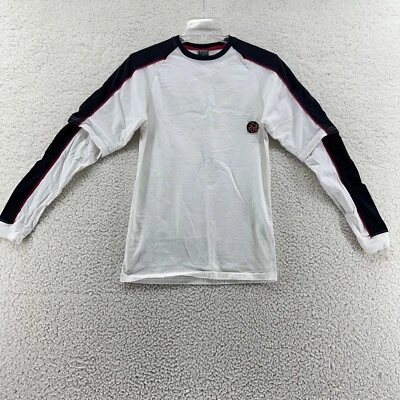 Camiseta Avirex Niños 14/16 L Manga Corta Capas LS Blanca Gráfica Logo Águila Foto 1 de 4