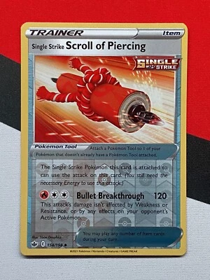 Single Strike Scroll of Piercing Reverse Holo 131/198 Chilling Reign Pokemon NM - Image 1 of 2