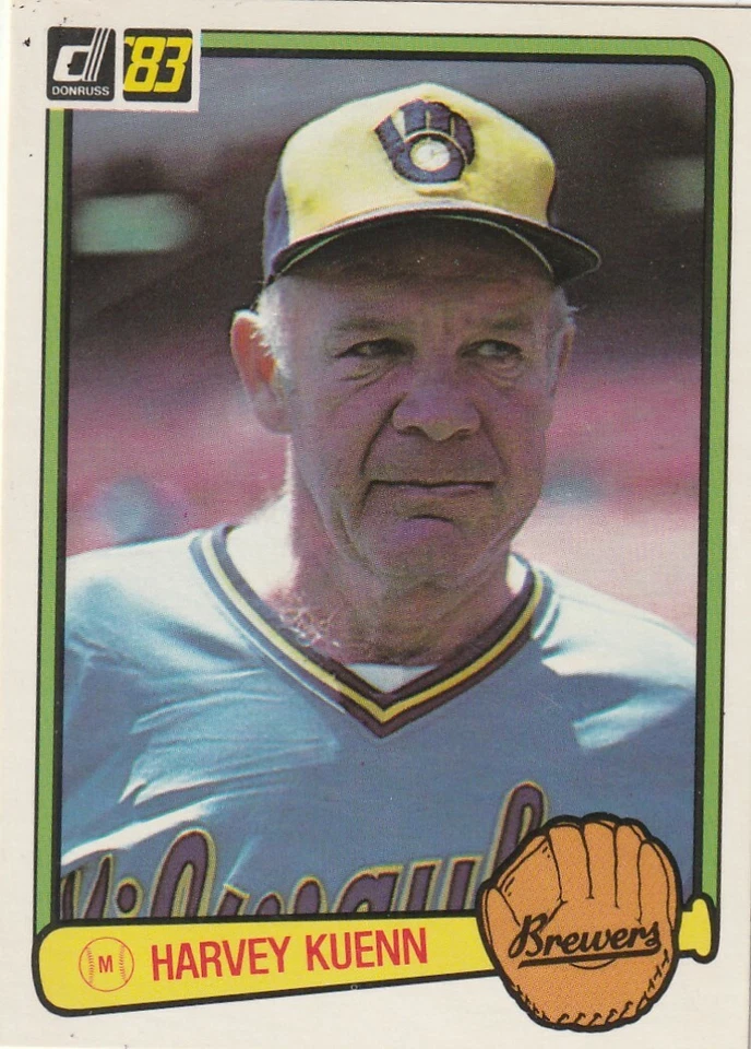 FREE SHIPPING-MINT-1983 Donruss #608 Harvey Kuenn Milwaukee Brewers  - Image 1 of 1