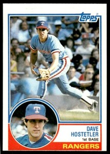 1983 Topps Baseball Card Dave Hostetler Rookie Texas Rangers #584