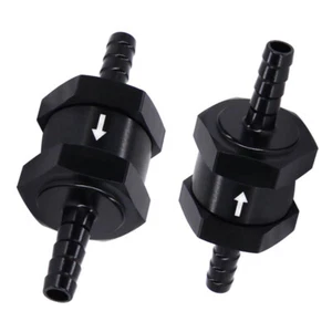 2PCS 1/4" 6mm Fuel Check Valve One Way Inline Non Return Diesel Gasoline Black - Picture 1 of 10