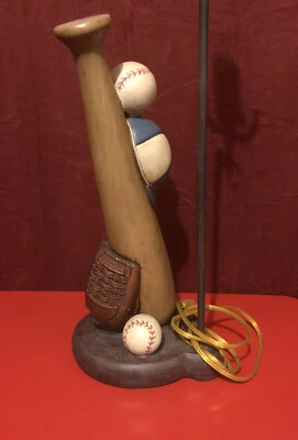 Baseball Glove and Bat Youth Kids Room Desk Table Bed Lamp Man Cave - Image 1 of 4