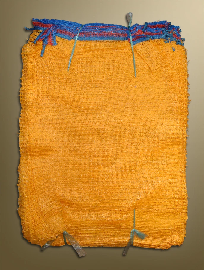 => 100 gelbe Raschelsäcke, Kartoffelsäcke für 10 Kg mit Zugb.