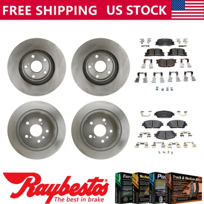 Передние задние тормозные диски и керамические тормозные колодки Raybestos для Lexus ES330 2004-2006 годов выпуска - Изображение 1 из 4
