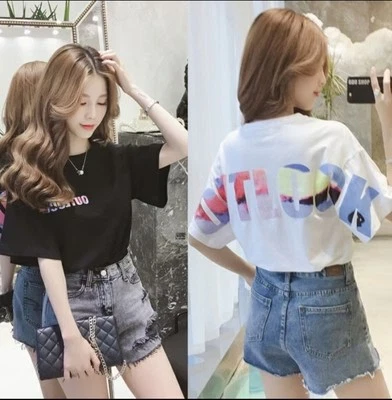 Woman Colour Letter Short Sleeve SUMMER T-SHIRT  - Image 1 of 4