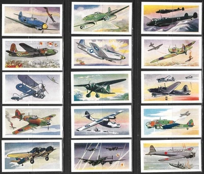 Tarjetas de tabaco de aviación de colección, "Aeronave de la Segunda Guerra Mundial", juego completo de 25 Foto 1 de 4
