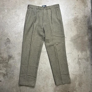 Vintage 80er Polo Ralph Lauren Bundfaltenhose Fischgrät beige 36x32 - Bild 1 von 6