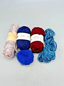 Lotto filati misti 5 matassine romanticismo forma lavaggio a mano secco piatto colori assortiti texture - Foto 1 di 8