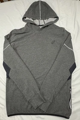 ASICS Sudadera con Capucha Hombre Grande Gris Negro Manga Larga Pullover Ventilado Atlético Foto 1 de 4