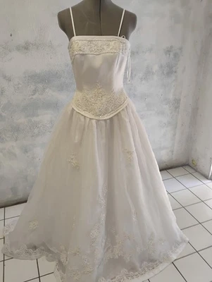 Davids Bridal Michaelangelo White Chiffon Wedding Ballgown sz S - Image 1 of 4