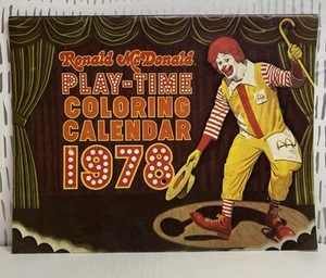 Vintage 70s 1978 Ronald McDonald Coloring Calendar Play-Time Unused W/ Coupons - Picture 1 of 20