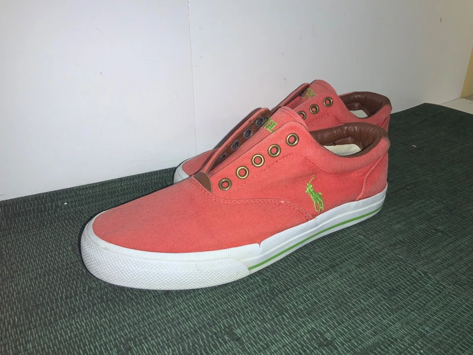 Polo Ralph Lauren Informal Lona Sin Cordones Zapato de Cubierta Coral Hombres 8.5 Mujeres 10 Foto 1 de 4