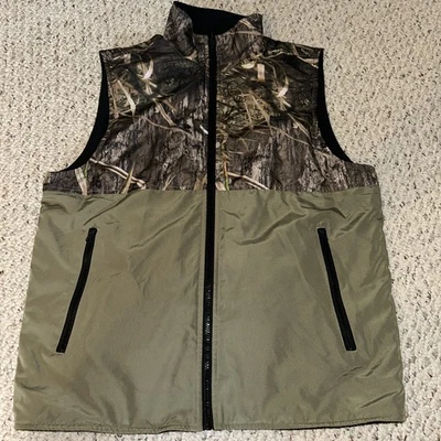 Reversible Ducks Unlimited Mens Size Medium Camouflage /Black Vest Jacket - Image 1 of 4