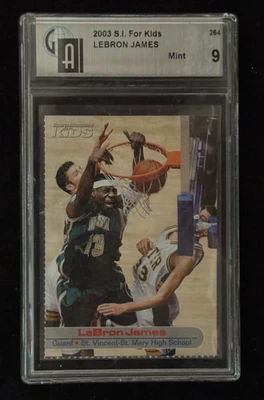 Lebron James 2003 SI For Kids Rookie Card #264 GAI 9 Mint - St Vincent - Image 1 of 2