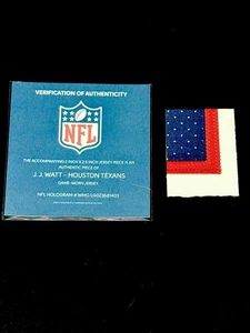 JJ Watt Game Worn Jersey Patch 2x2 Inch NFL Certified Houston Texans DE - Picture 1 of 2