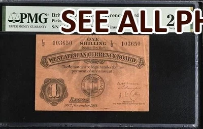 British West Africa 1 Shilling PMG 25 Very Fine 1918 Pick 1a RARE POWERFUL - Image 1 of 4
