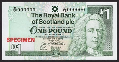 Scotland One Pound Unlisted date 23.3.1994 SPECIMEN Pick-351s Original UNC - Image 1 of 2