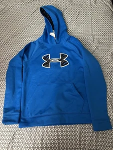Under Armour youth M Blue pullover hoodie sweatshirt Loose Fit Storm 1 - Picture 1 of 3