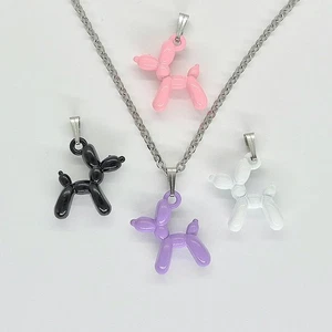 USA Verkäufer Ballon Tier Hund 3D Zinklegierung Halskette Schmuck Neu - Bild 1 von 9