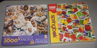 Lot of 2 Springbok 2000 pc Puzzles - Packets of Promise & Multitude of Angels - Image 1 of 4