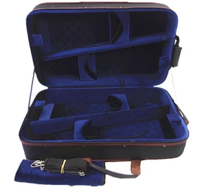 New Pro. Black Wooden 4 pieces 4/4 Violin Case QVCA-950BL - Picture 1 of 11