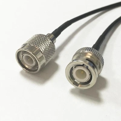 TNC male plug to BNC male pigtail cable RG174 20cm wireless lead adapter NEW - Image 1 of 4