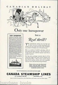 1930 CANADA STEAMSHIP LINES advertisement, horse & buggy - Bild 1 von 1