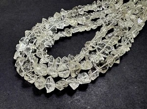 Natural Herkimer Diamond Quartz Beads Raw Double-Terminated Crystal Nuggets 24C - Picture 1 of 3