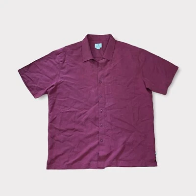 Vintage Solitude Mens Shirt XL Red Burgundy Button Down Front Pocket Short Sleev - Image 1 of 4