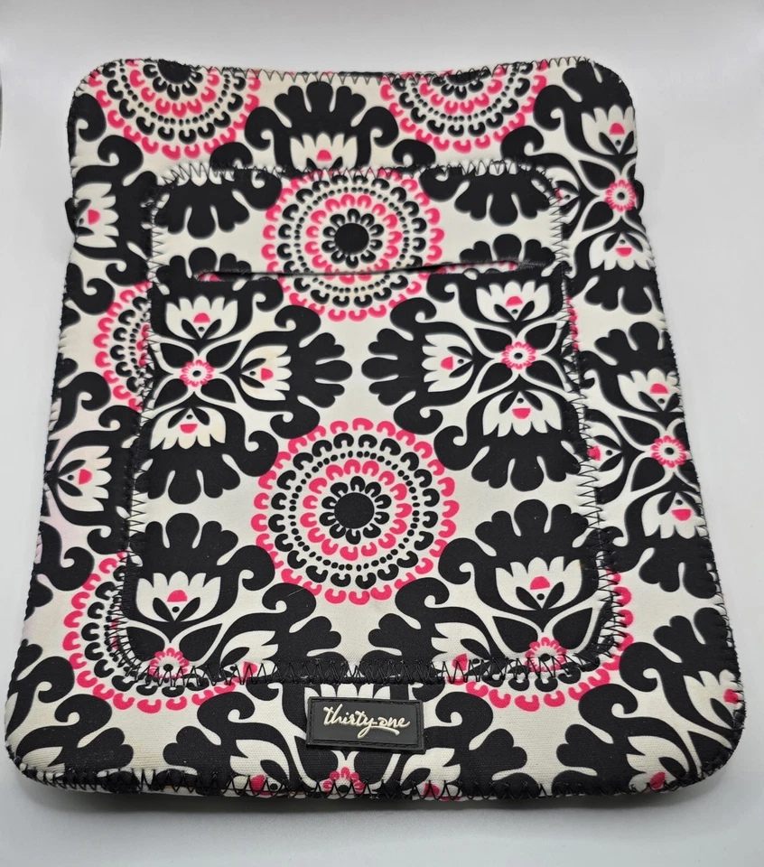 Thirty-One Tote A Tablet Ipad Sleeve Case Protector Pink Pop Medallion Print EUC - Image 1 of 4