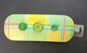 Sun Tropez Brillenetui / Sonnenbrille / Hartschale GRÜN mit KNÖPFEN #2 - Bild 1 von 5