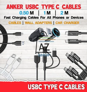 Anker Cable USBC Type C USB 1M 2M 3M  For iPhone Android Tablet Charger Adapter - Picture 1 of 30