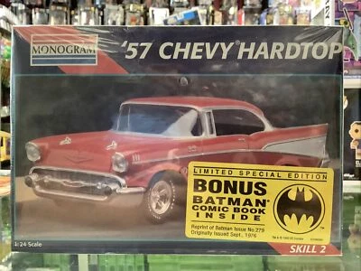Monogram 57 Chevy Hardtop 1:24 Car Model Kit Skill 2 Bonus Batman Comic Sealed - Image 1 of 4