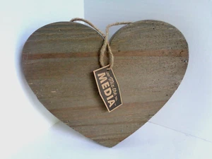 Heart Wood Plank Rustic Art Hanging Wall Decor by Jillibean Soup Mix the Media - Picture 1 of 10
