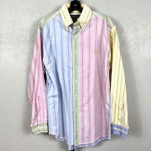 Brooks Brothers Button Down Shirt Men's M Supima Cotton Pink Pastel Stripe VTG - Picture 1 of 7